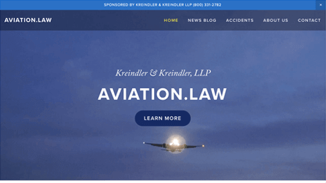 Screenshot of aviation.law home page
