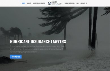 Screenshot of hurricane.law home page